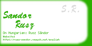 sandor rusz business card